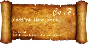 Csánk Henrietta névjegykártya
