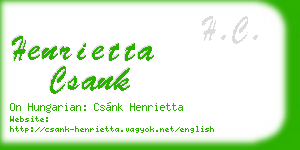 henrietta csank business card